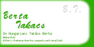 berta takacs business card