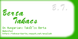 berta takacs business card